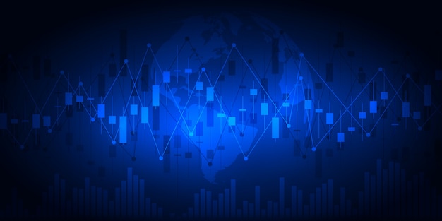 Gráfico del mercado de valores o gráfico de compraventa de divisas para negocios y conceptos financieros
