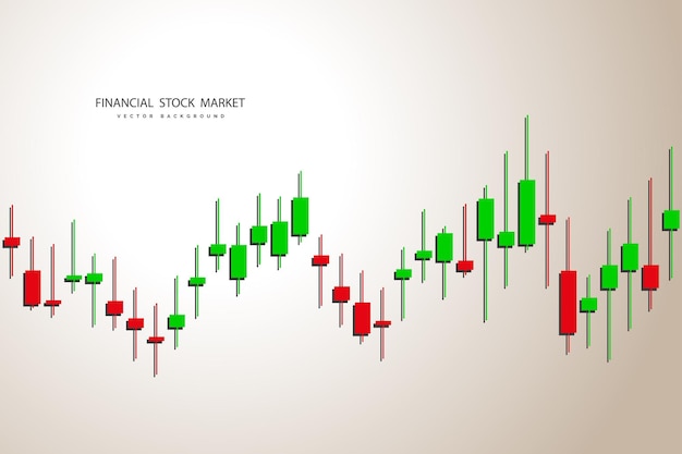 Gráfico del mercado de valores o gráfico de negociación de divisas para conceptos comerciales y financieros informes e inversiones Ilustración vectorial