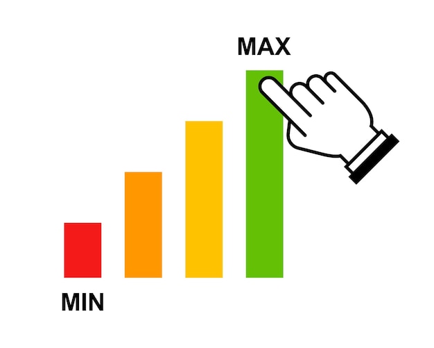 Vector gráfico de mínimo a máximo ilustración de vector plano