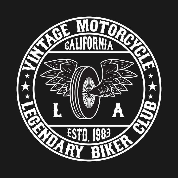 Vector gráfico de motocicleta de california para camiseta logotipo de club de motociclistas de los ángeles la para diseño de ropa