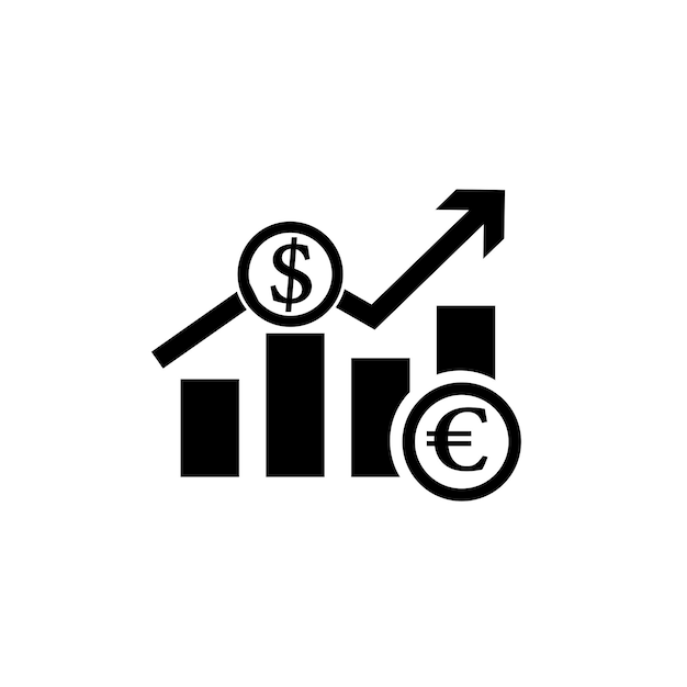 Gráfico de negocios con dólar cantar aislado sobre fondo de color cian