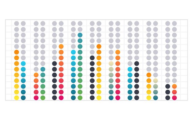 Gráfico de negocios Elemento infográfico de diseño plano vectorial Gráfico de barras o diagrama para visualización de datos Icono de estadísticas para análisis de datos de presentación financiera o herramientas estadísticas