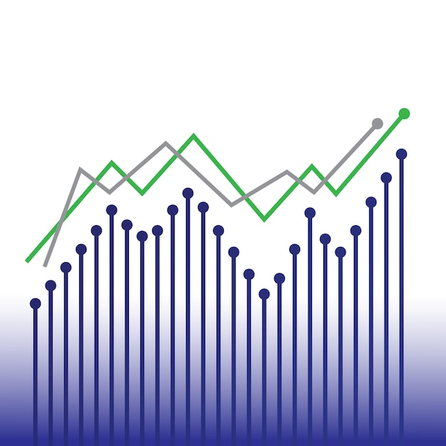 gráfico de negocios con flecha un gráfico de un gráfico con tema de línea