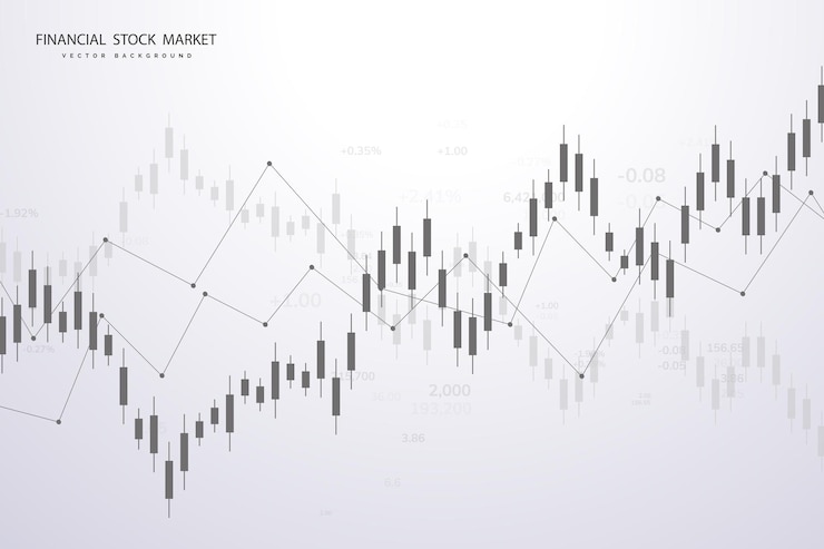 Vector gráfico de negocios mundiales o gráfico del mercado de valores