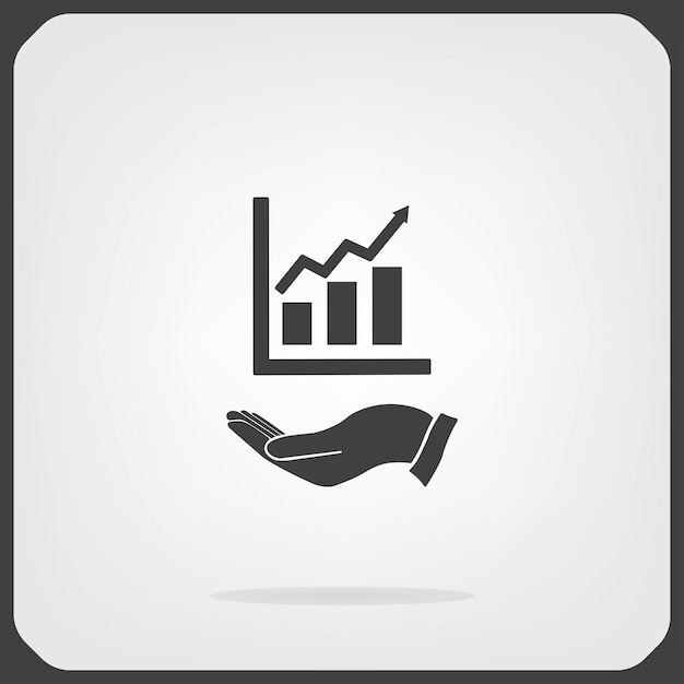 Gráfico de negocios Símbolo de desarrollo de negocios Ilustración vectorial en fondo gris Eps 10