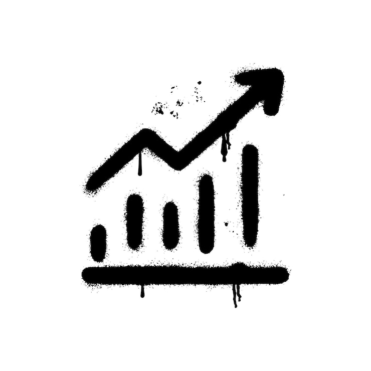 Vector gráfico de negocios spray graffiti aislado sobre un fondo blanco