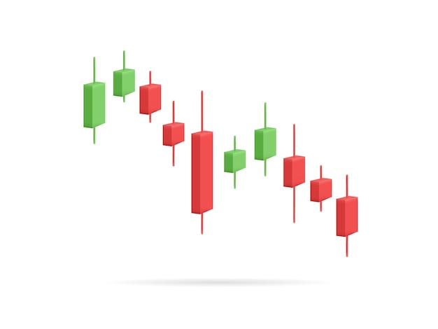 Gráfico de operaciones del mercado de valores gráfico de velas verdes y rojas