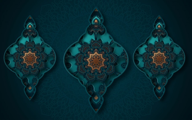 Vector gráfico de papel de arte geométrico islámico. decoración islámica