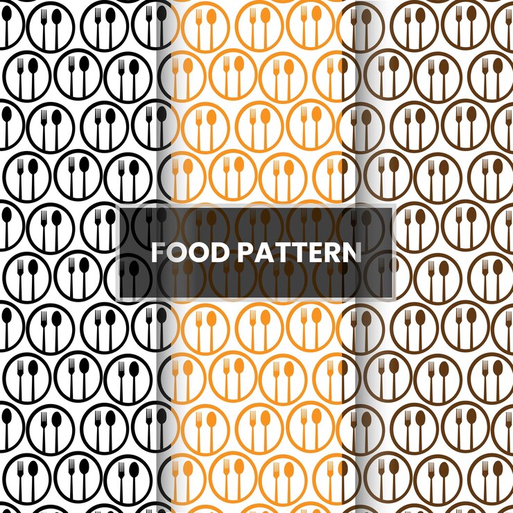un gráfico de patrón de comida con la palabra comida en la parte inferior