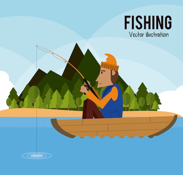 Vector gráfico de pesca