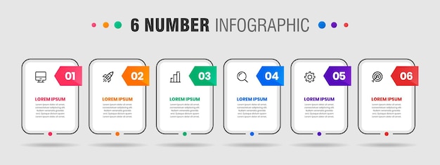 gráfico de plantillas de diseño de elementos infográficos con iconos y números