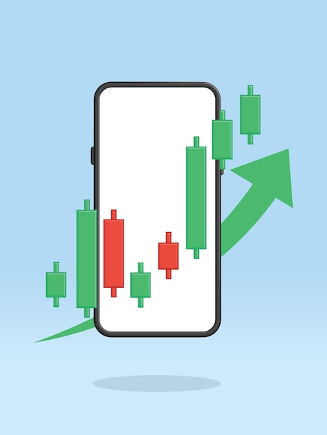 Gráfico de precios de las acciones de teléfonos inteligentes Flecha hacia arriba