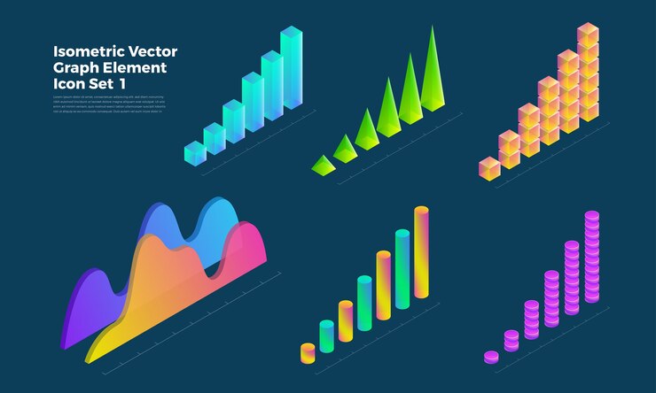 Vector gráfico de presentación de elementos de infografía de objeto gráfico
