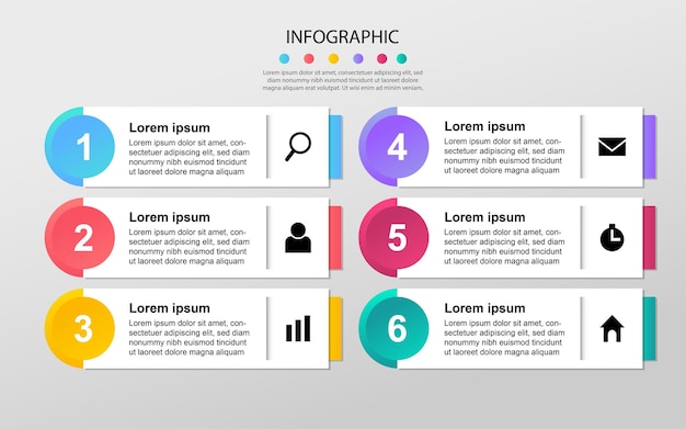 Gráfico de proceso de visualización de datos empresariales modernos Elementos abstractos del diagrama de gráfico infográfico