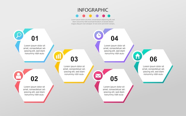 Vector gráfico de proceso de visualización de datos empresariales modernos elementos abstractos del diagrama de gráfico infográfico