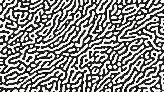 Gráfico psicodélico patrón líquido loco vectorial fondo abstracto blanco y negro