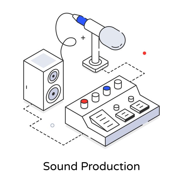 Un gráfico que dice producción de sonido en él.