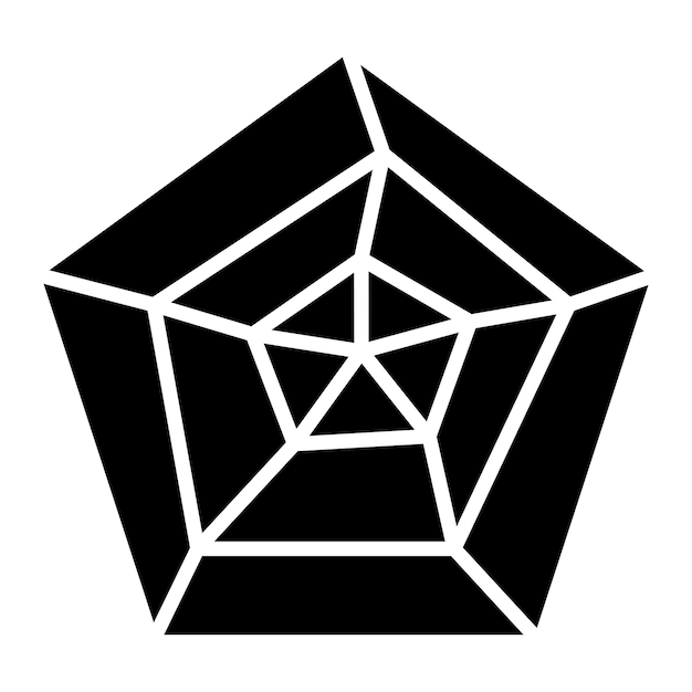 Gráfico de radar Glyph Ilustración en negro sólido