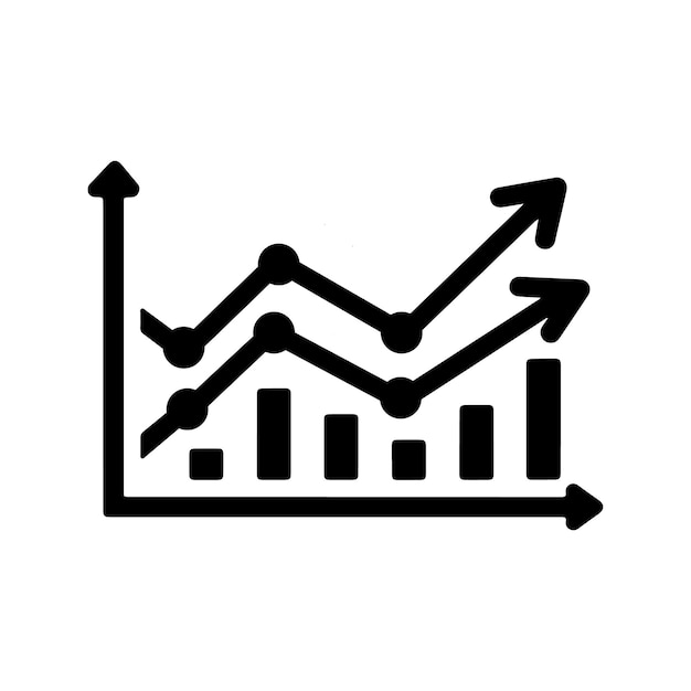 Gráfico de rendimiento empresarial y crecimiento financiero