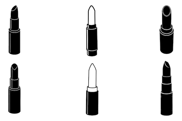 Gráfico de silueta de lápiz labial simple en blanco y negro