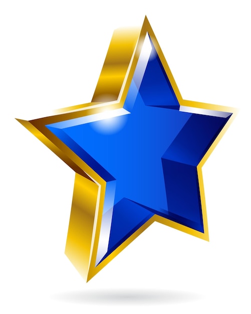 Gráfico de símbolo de estrella de oro vectorial aislado sobre fondo blanco
