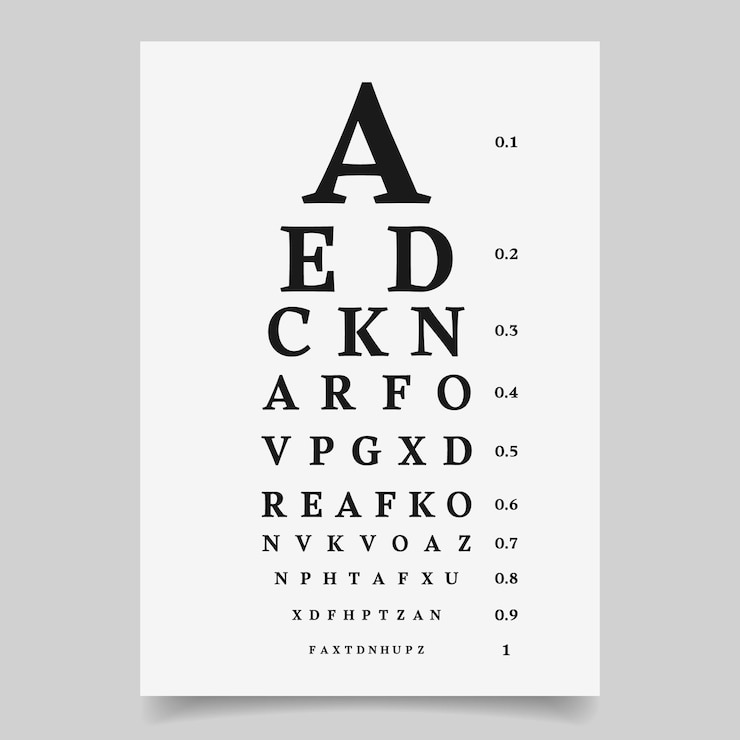 Vector gráfico de snellen prueba de agudeza visual oftalmología atención médica y medicina ilustración banner