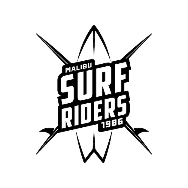 Gráfico de surf vintage, logotipo, etiqueta