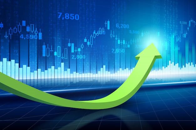 Vector gráfico técnico del mercado de valores.