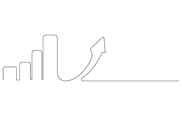 Gráfico de tendencia ascendente con flecha