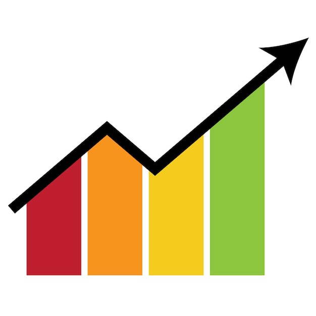 Gráfico de tendencia ascendente Icono de negocio plano sencillo