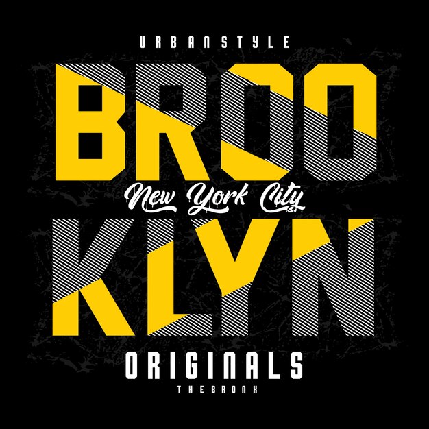 Gráfico de tipografía de Brooklyn para imprimir camiseta vector ilustración estilo de diseño auténtico