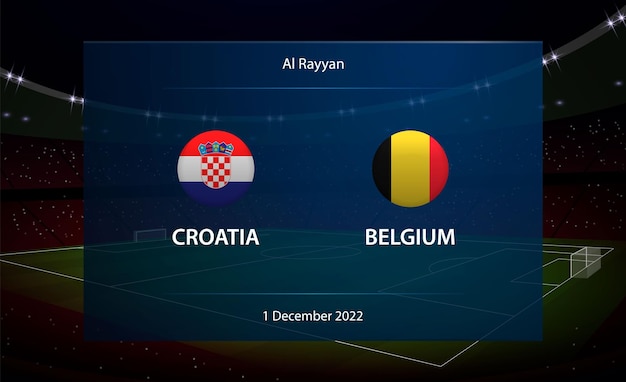 Gráfico de transmisión del marcador de fútbol de Croacia vs Bélgica