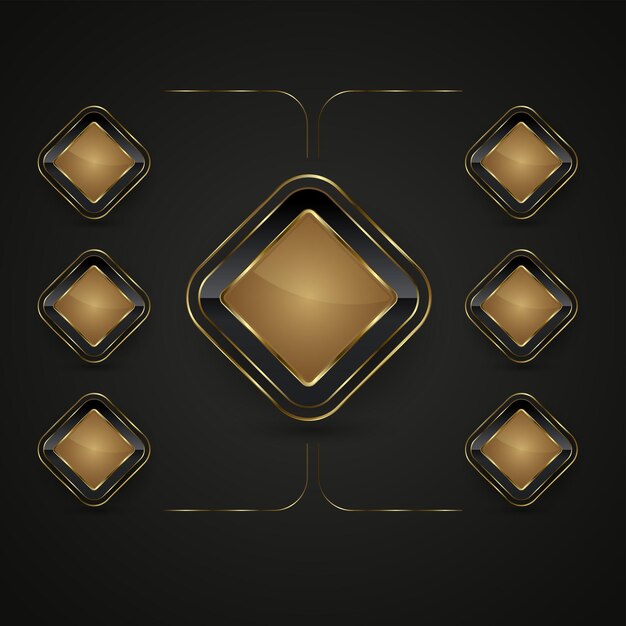 Un gráfico de tres íconos idénticos en forma de diamante colocados uno al lado del otro Cada diamante