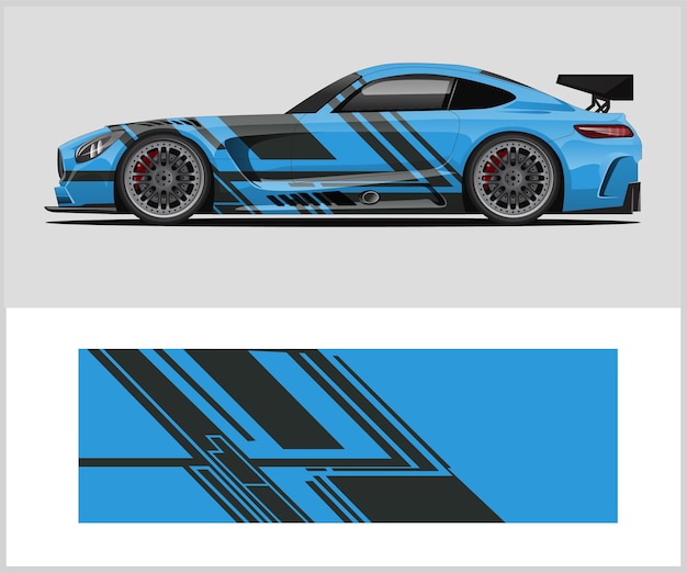 Gráfico de vector de envoltura de coche para coche de carreras