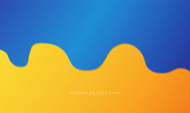 Vector gráfico de vector de ilustración de capas de superposición de azul y amarillo de fondo abstracto moderno