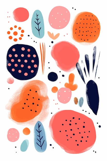 Gráfico vectorial de acuarela moderno con diseño abstracto y formas geométricas