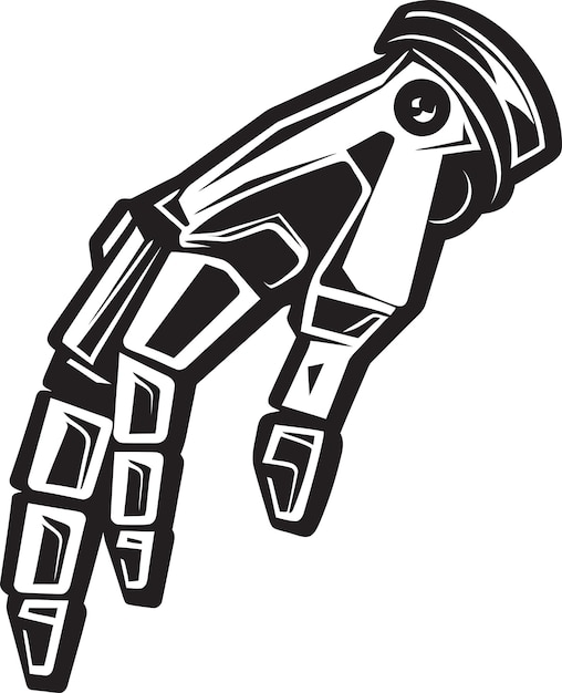 Gráfico vectorial de alta resolución de un brazo robótico con énfasis en la sofisticación tecnológica y C