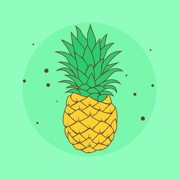 Gráfico vectorial básico de ilustración RGB de piña