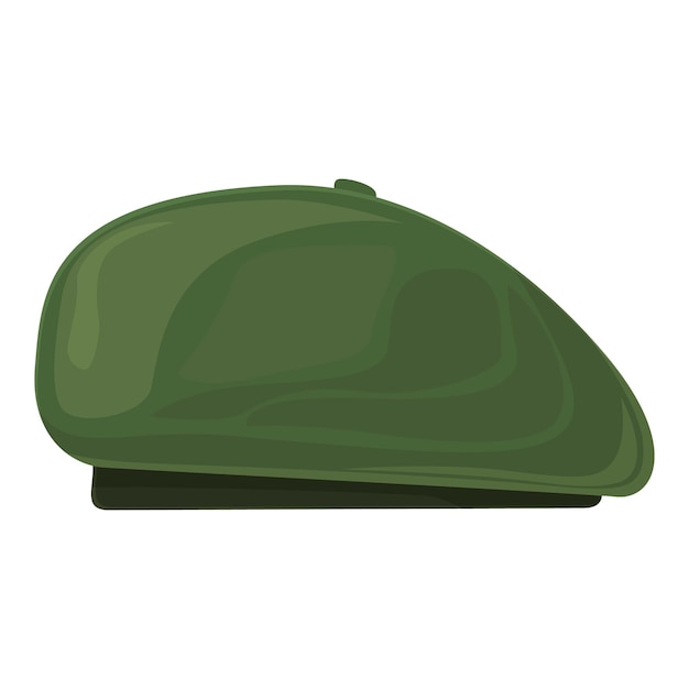 Gráfico vectorial de una boina militar verde aislada sobre un fondo blanco