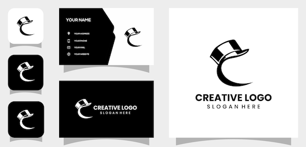 gráfico vectorial de C inicial y sombrero de diseño de logotipo profesional