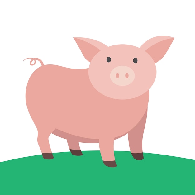 Grafico vectorial de cerdo lindo para proyectos creativos