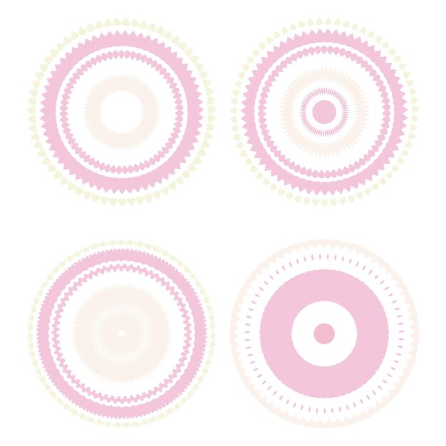Gráfico vectorial de círculos de mandala de color Formas redondas adornadas Círculos decorativos geométricos