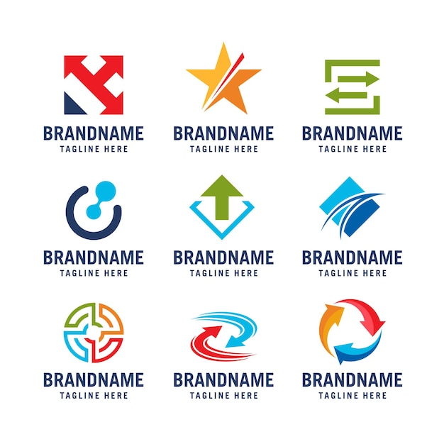 Gráfico vectorial de la colección de iconos de negocios de logotipo de empresa abstracta
