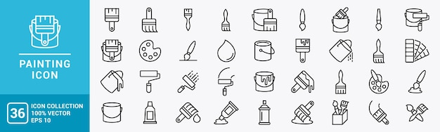 Gráfico vectorial de la colección de iconos de pintura