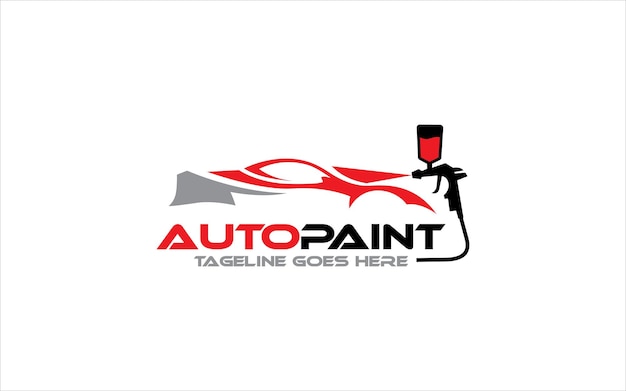 Gráfico vectorial creativo de colores de pintura automotriz personalizados diseño de logotipo