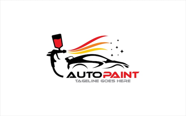 Gráfico vectorial creativo de colores de pintura automotriz personalizados diseño de logotipo
