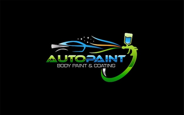 Gráfico vectorial creativo de colores de pintura automotriz personalizados diseño de logotipo