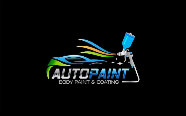 Gráfico vectorial creativo de colores de pintura automotriz personalizados diseño de logotipo