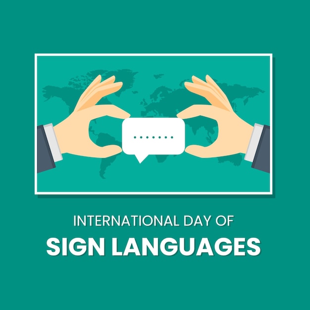 Gráfico vectorial del día internacional de la lengua de señas