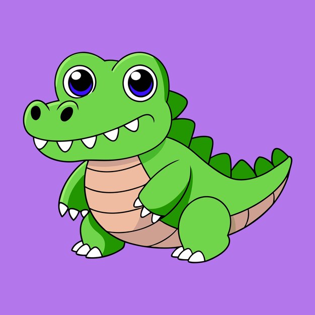 Grafico vectorial de dibujos animados de cocodrilos divertidos